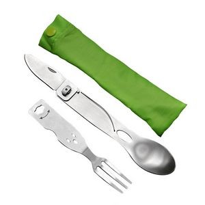 4 In 1 Stainless Steel Cutlery Set Spoon Fork Knife And Spin Button Organizer 23