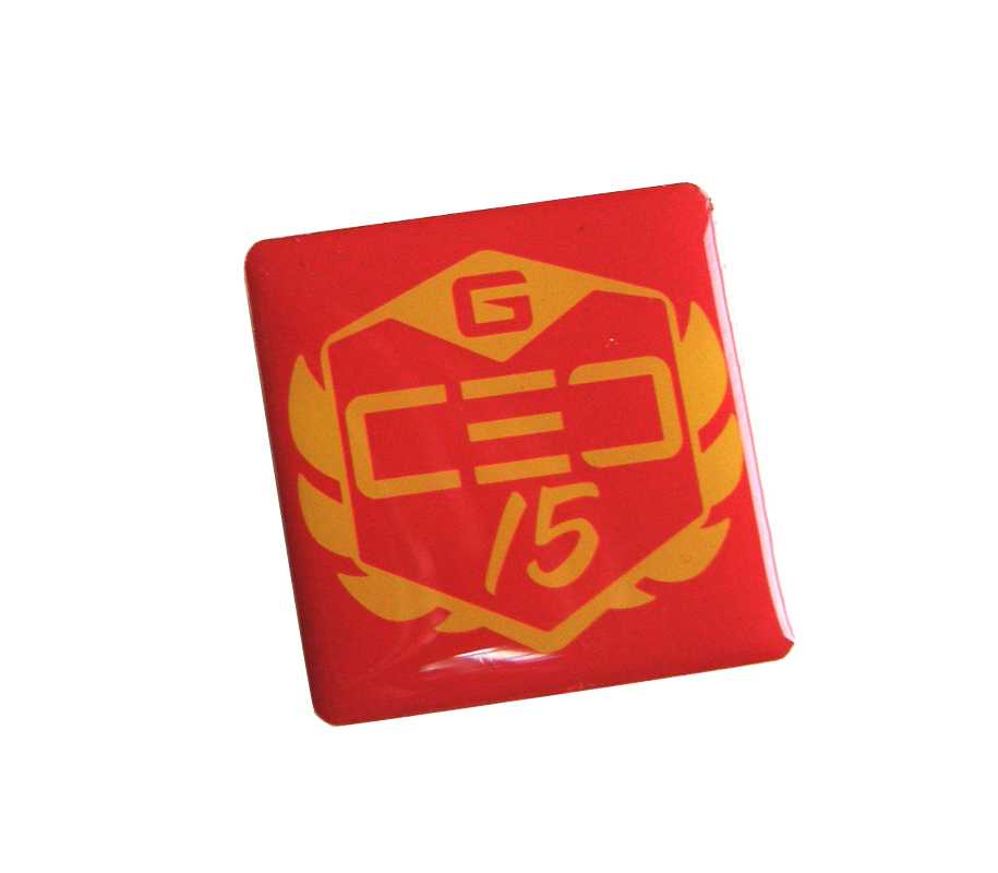 1 inch Square Epoxy-Domed Bronze Badge Lapel Pin 2