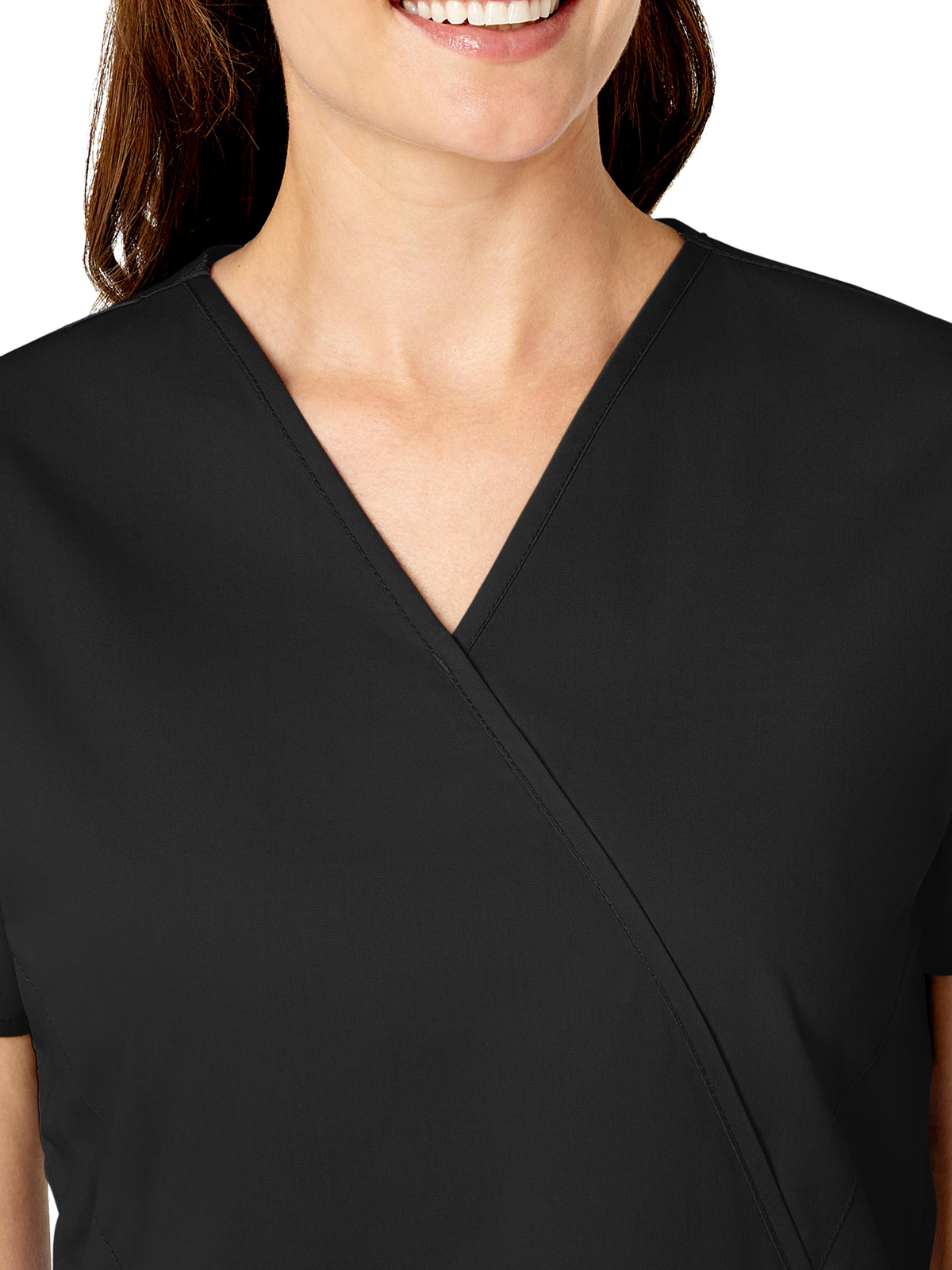WORK Women's Three-Pocket Mock Wrap Top