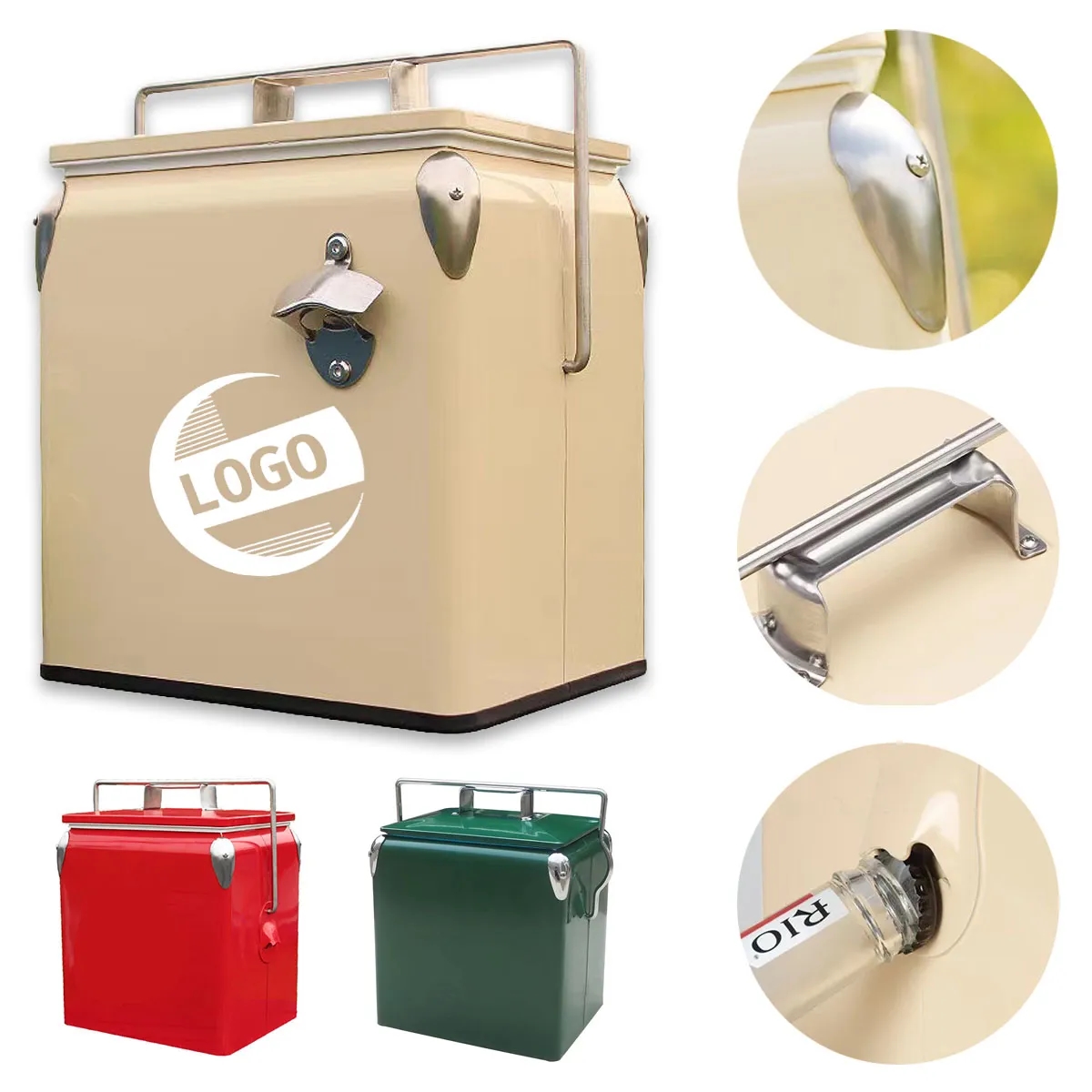 Large Capacity Outdoor Retro Picnic Insulated Cooler 2
