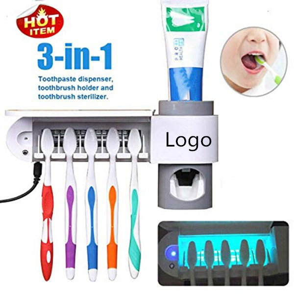 UV Sterilizer Toothbrush Holder,Toothpaste Dispenser Holder 2