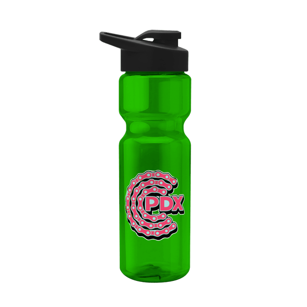 Blazer 28oz Transparent Bike Bottle w/Drink-thru Lid 1225