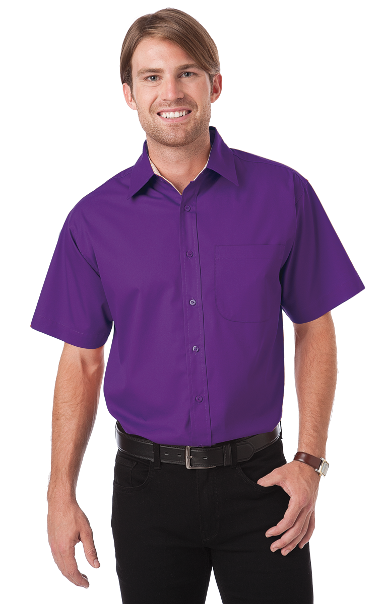 Men's Short-Sleeve Fine Line Twill Shirt 65