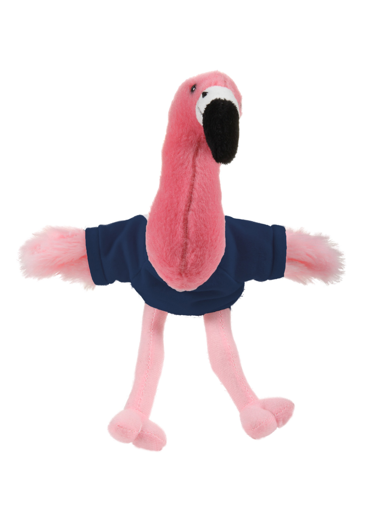 Soft Plush Sitting Flamingo waering a T-Shirt 14