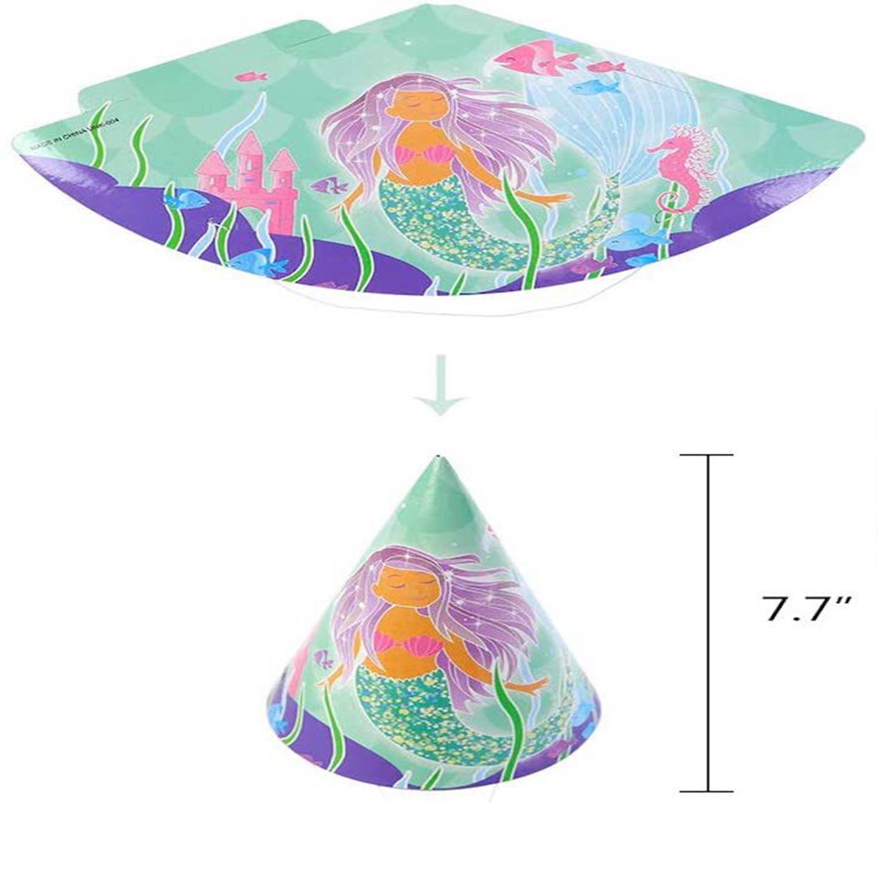 Mermaid Party Supplies Set Serves 6 Blue Paper Plates 4