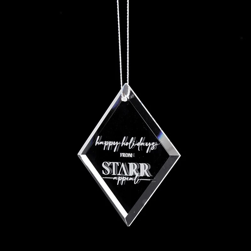 Crystal Beveled Square Diamond Ornament 5