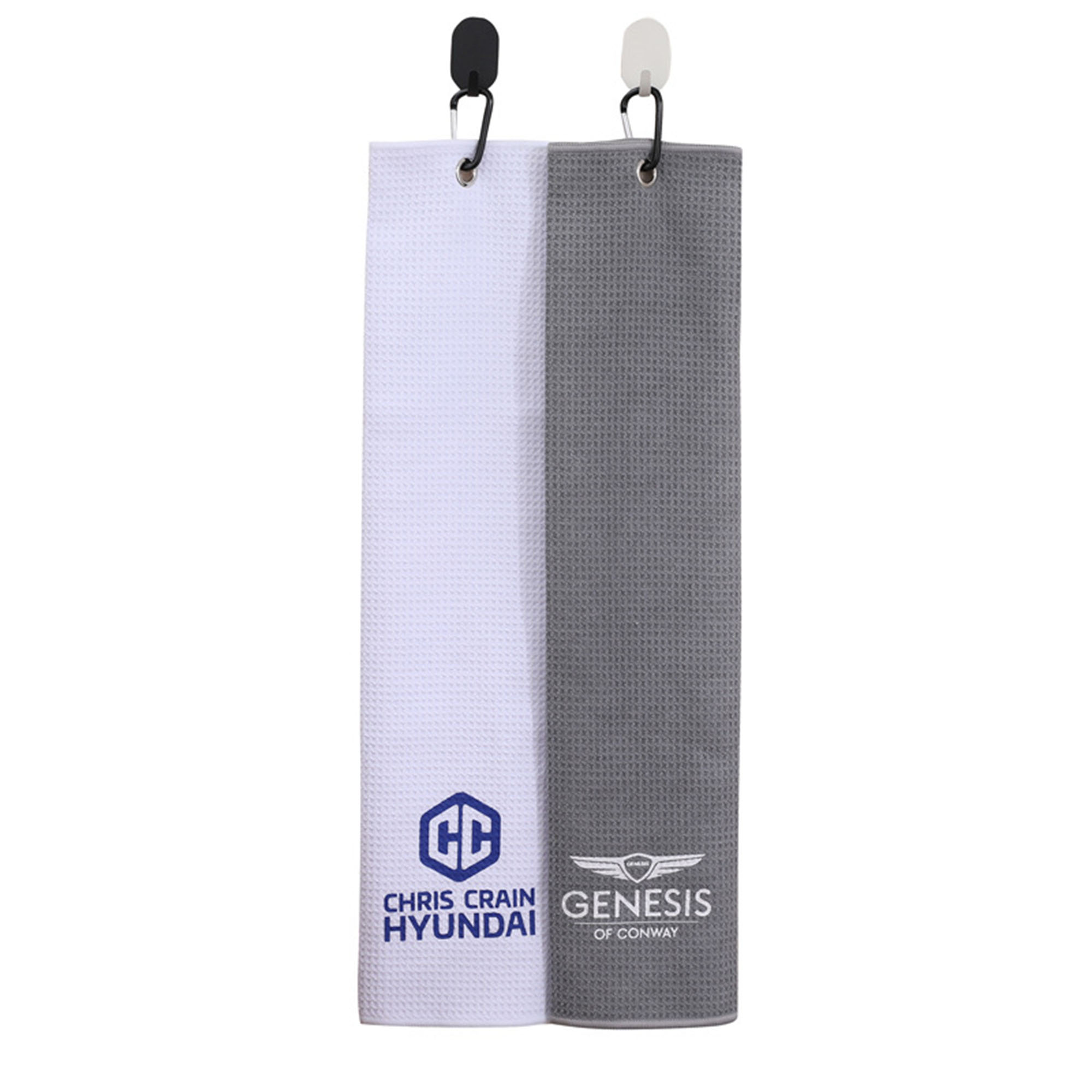 Waffle Microfiber Golf Towel With Clip 2
