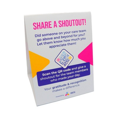 USA Made Flat Bottom with Interlocking Base Table Topper Tent (15.75"H x 4"W)