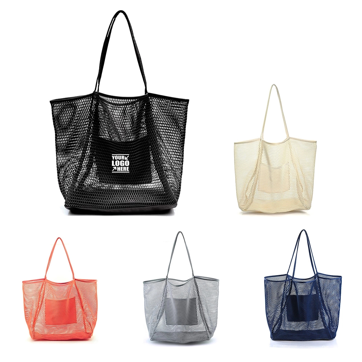 Mesh Beach Tote Shoulder Handbag 4