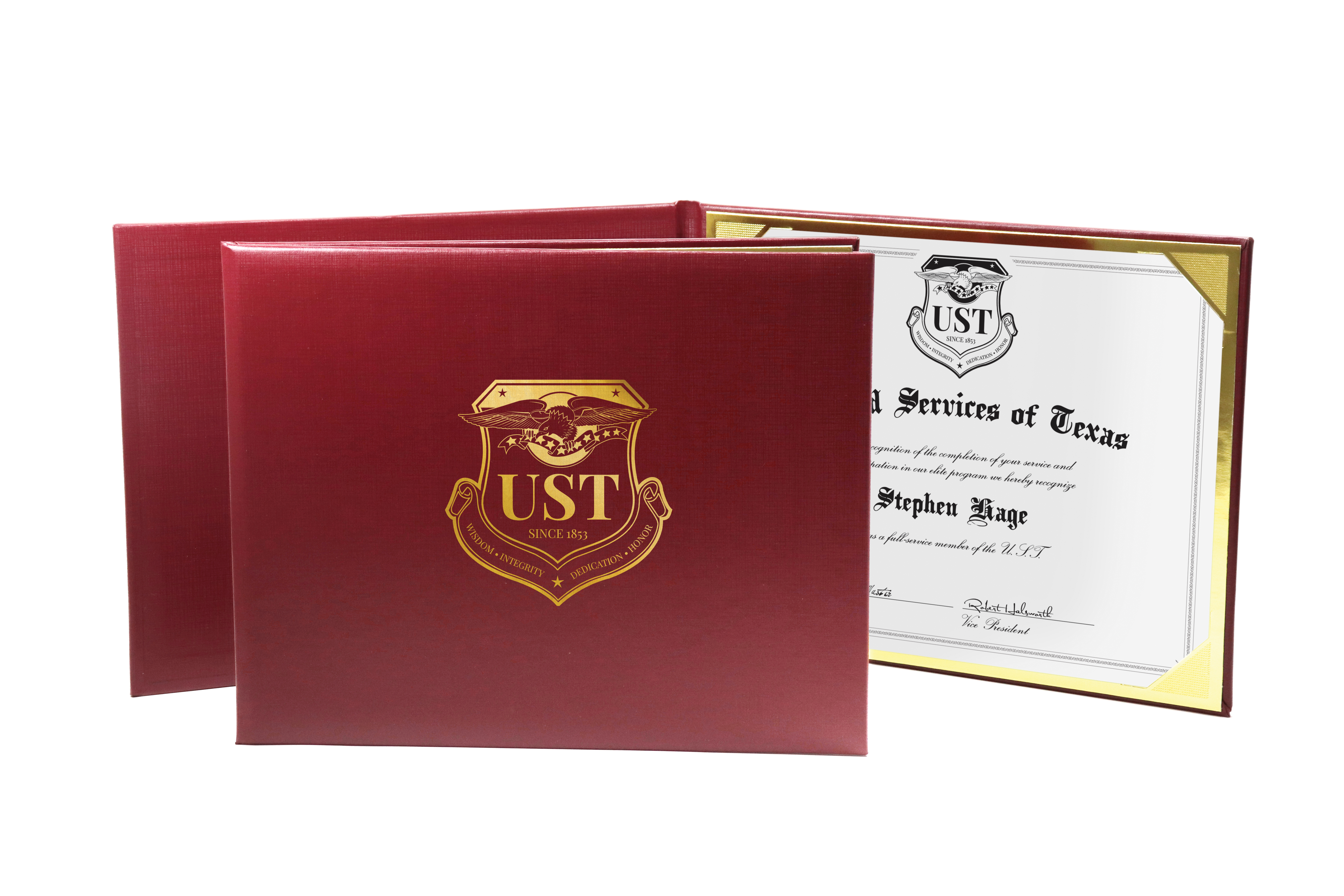 Deluxe Padded Single 8" x 10" Certificate Folder 3
