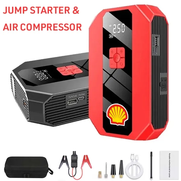 Emergency Car Jump Starter with Digital Air Compressor 5
