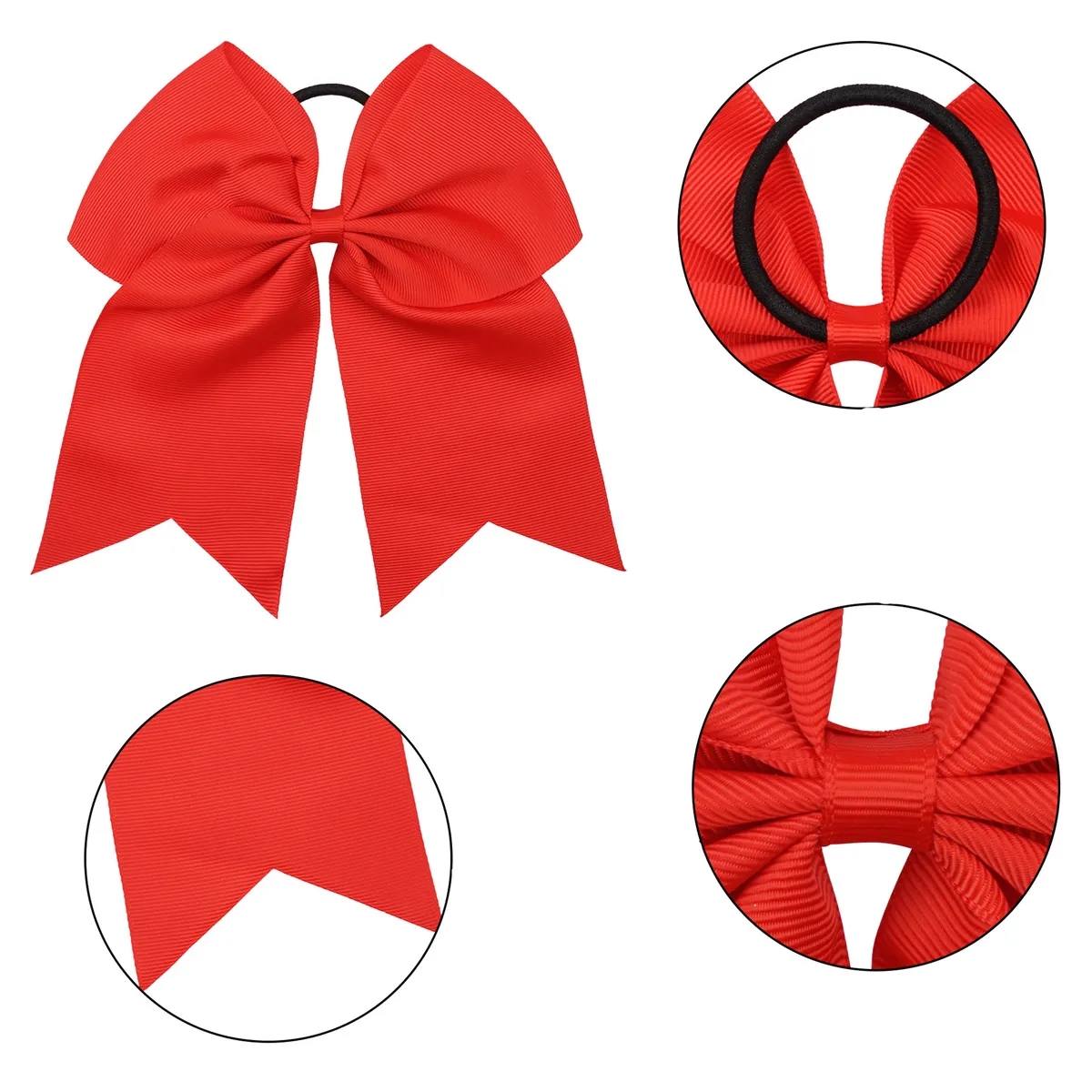 7 inch Large Cheerleader Elastic Hair Tie Bands 3