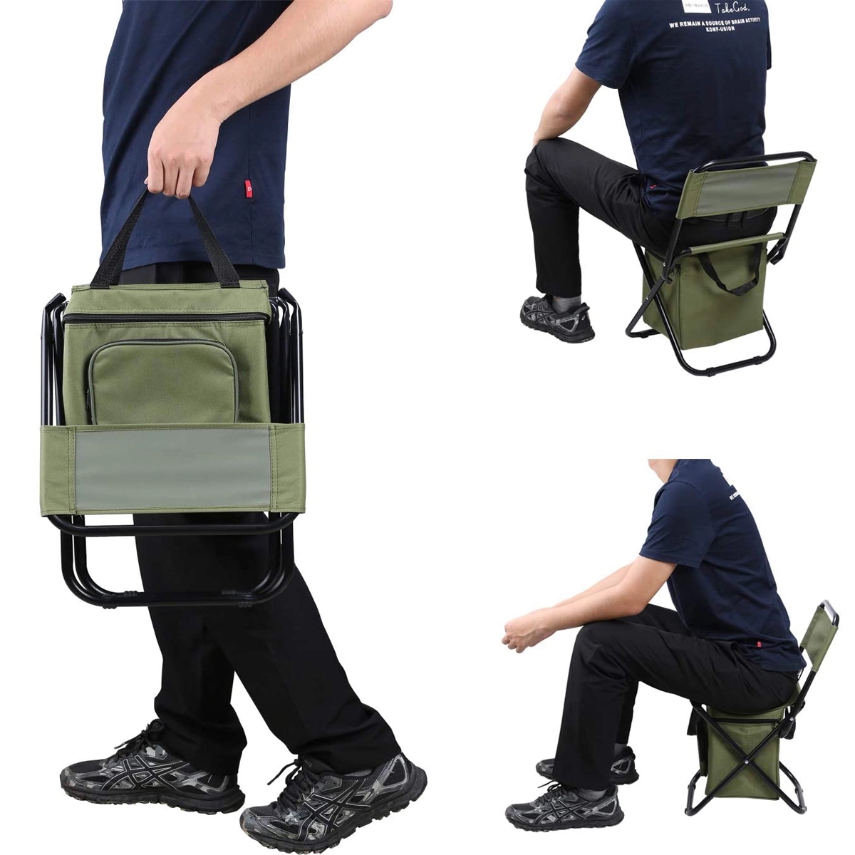 Foldable Camping Chair With Cooler Bag 2