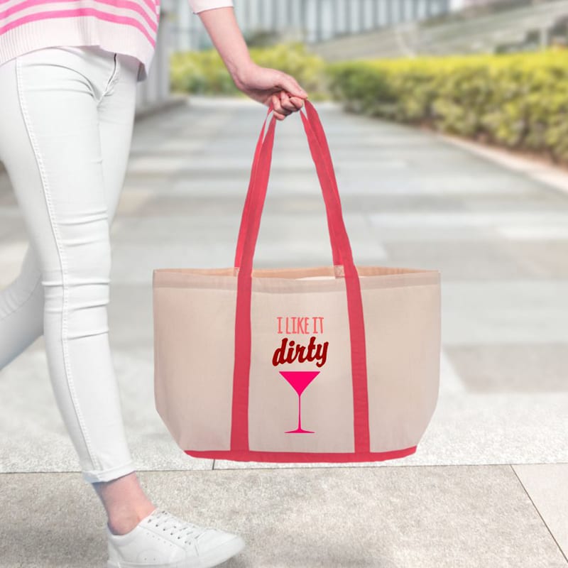 Custom Two Tone Cotton Canvas Tote Bags, custom tote bag with logo imprint 6