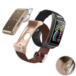 2 In 1 Ear Bud And Leather Band Fitness Tracker 17