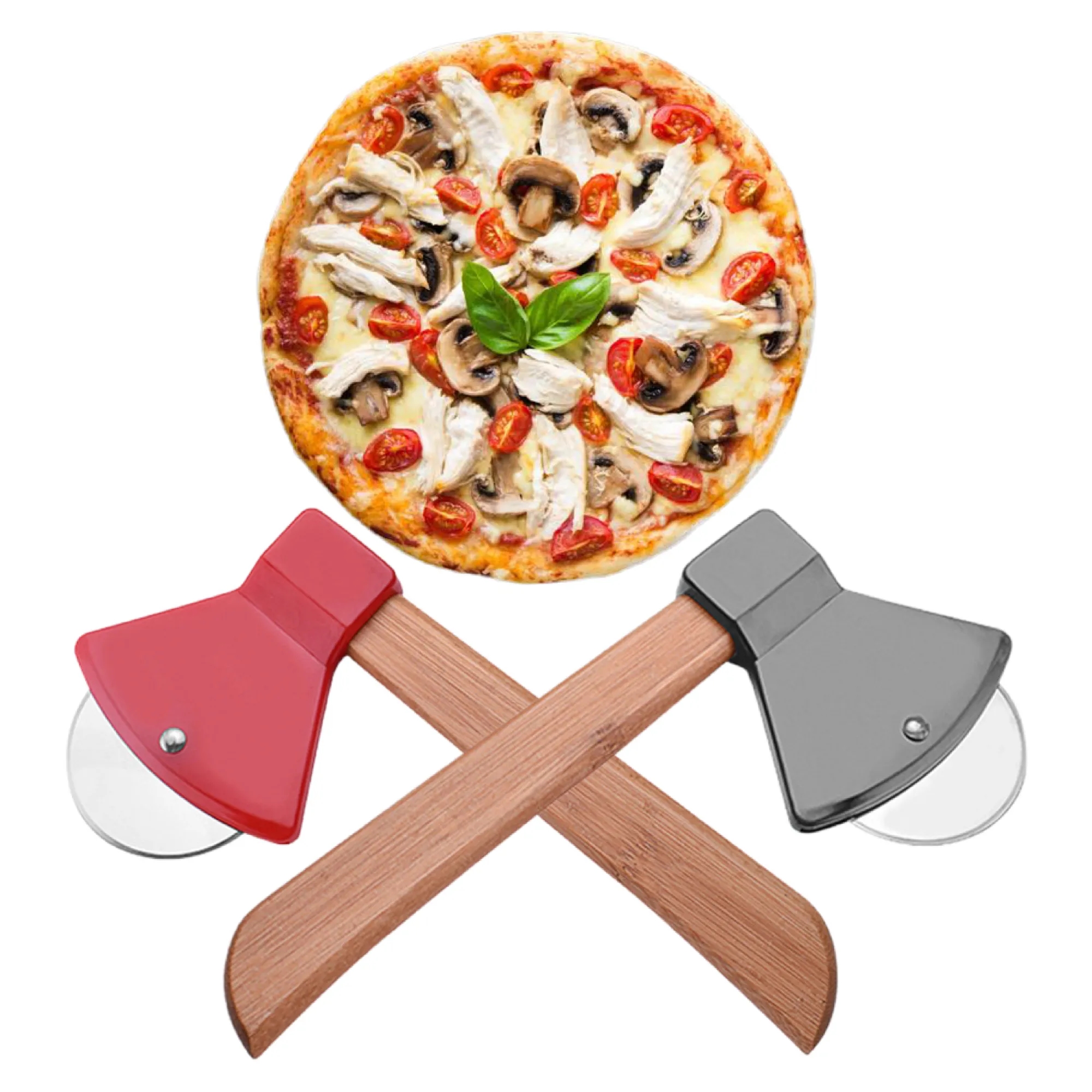 MOQ 50 Pricebuster Full color Axe Shaped Pizza Cutter 5