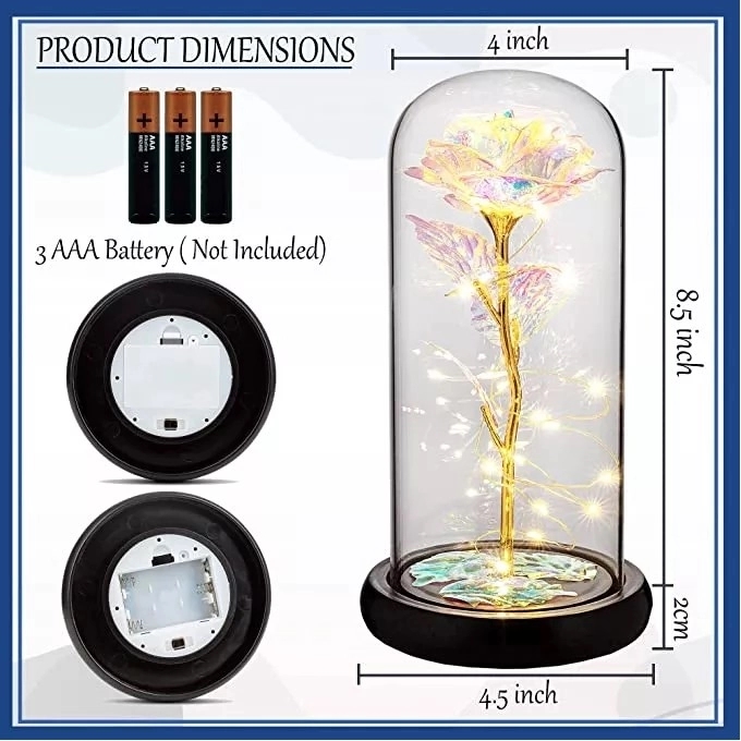 Colorful Artificial Rose Gift W/ Led String Lights 9