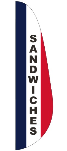 "SANDWICHES" 3' x 12' Message Feather Flag 1