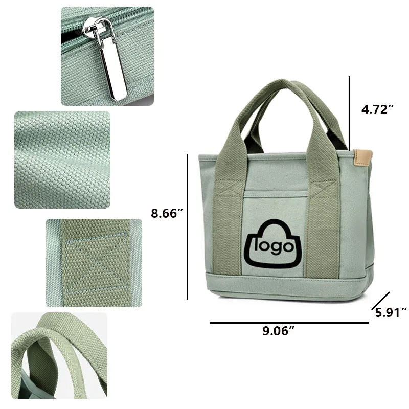 Mini Canvas Tote Bag, custom tote bag with logo imprint 2