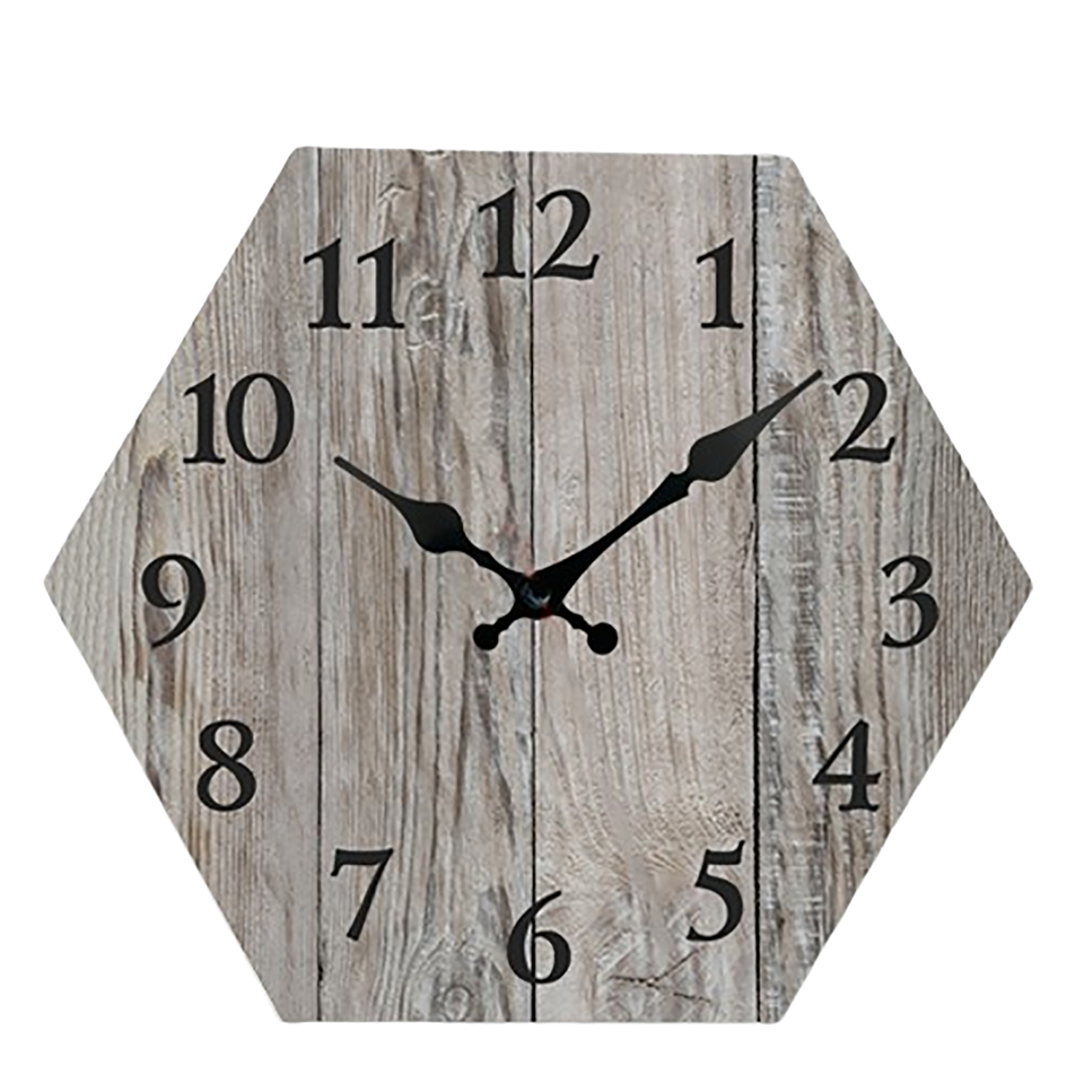 Hexagonal High-Density Fiberboard Wall Clock 7