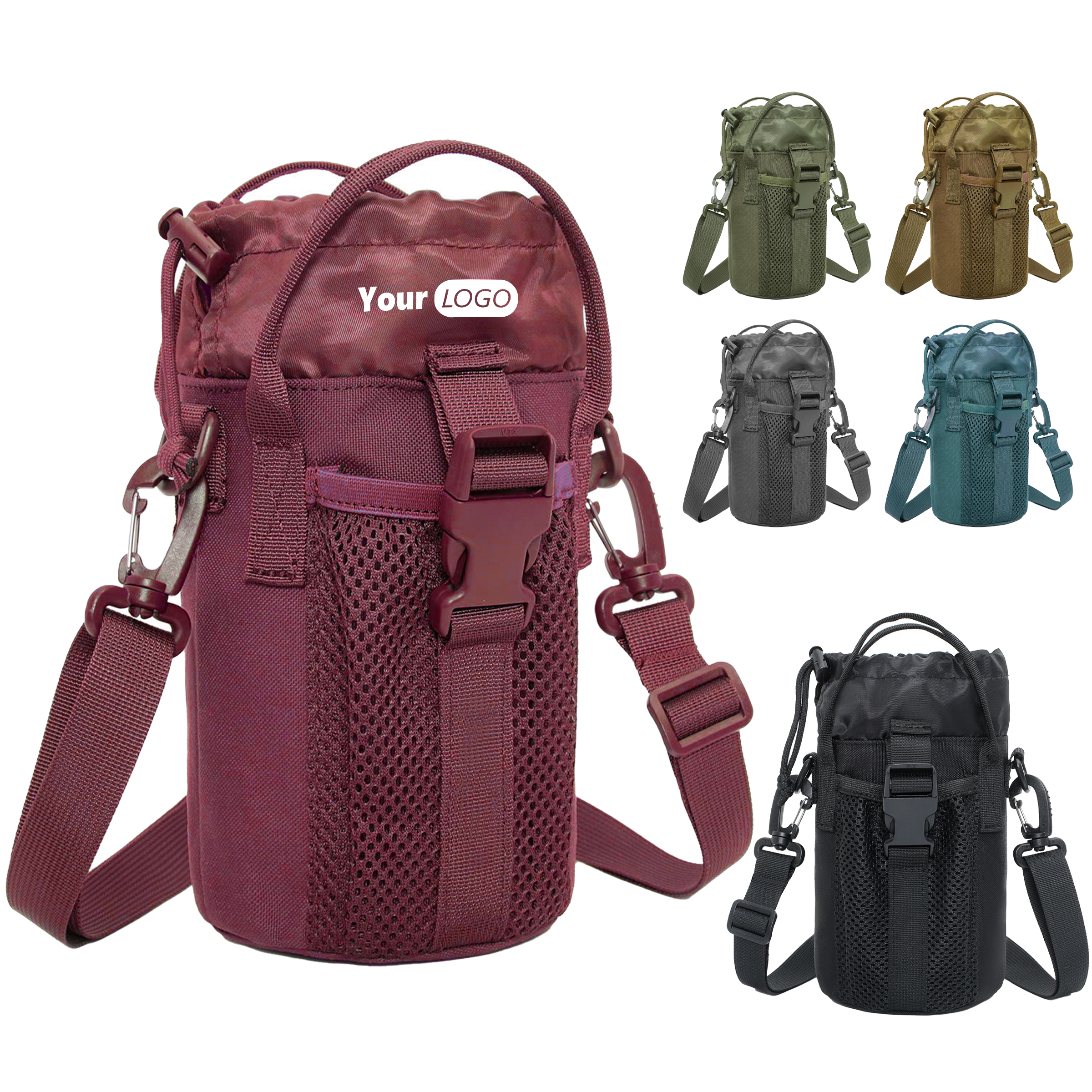Nylon Custom Crossbody Water Bottle Bag 3