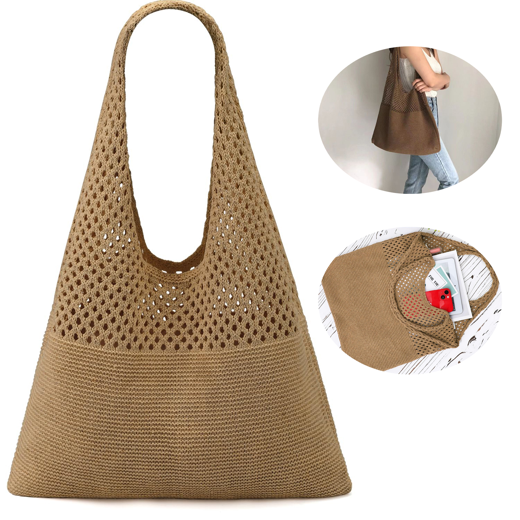 Crochet Tote Bag, custom tote bag with logo imprint 2