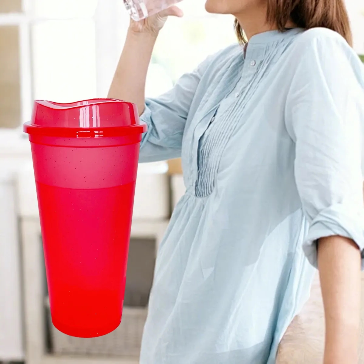 16 Oz. Plastic Shaker Cup With Flip Lid In Assorted Colors 4