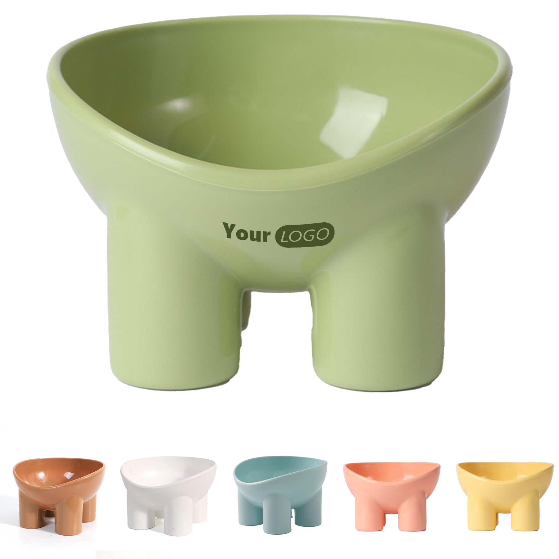 Plastic Macaron Colored Neck Pet Bowl 2