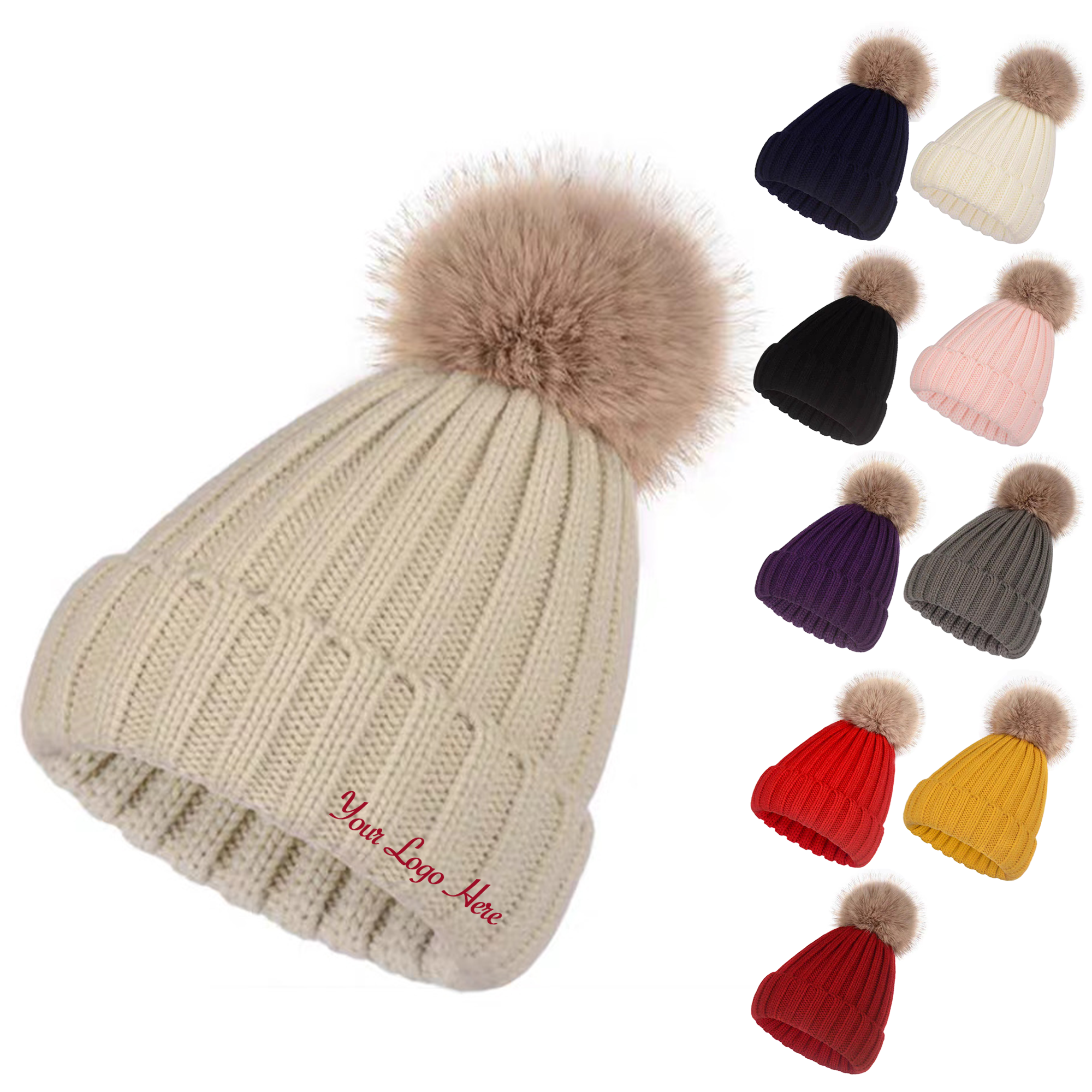 Women Winter Ski Cuffed Cap 2