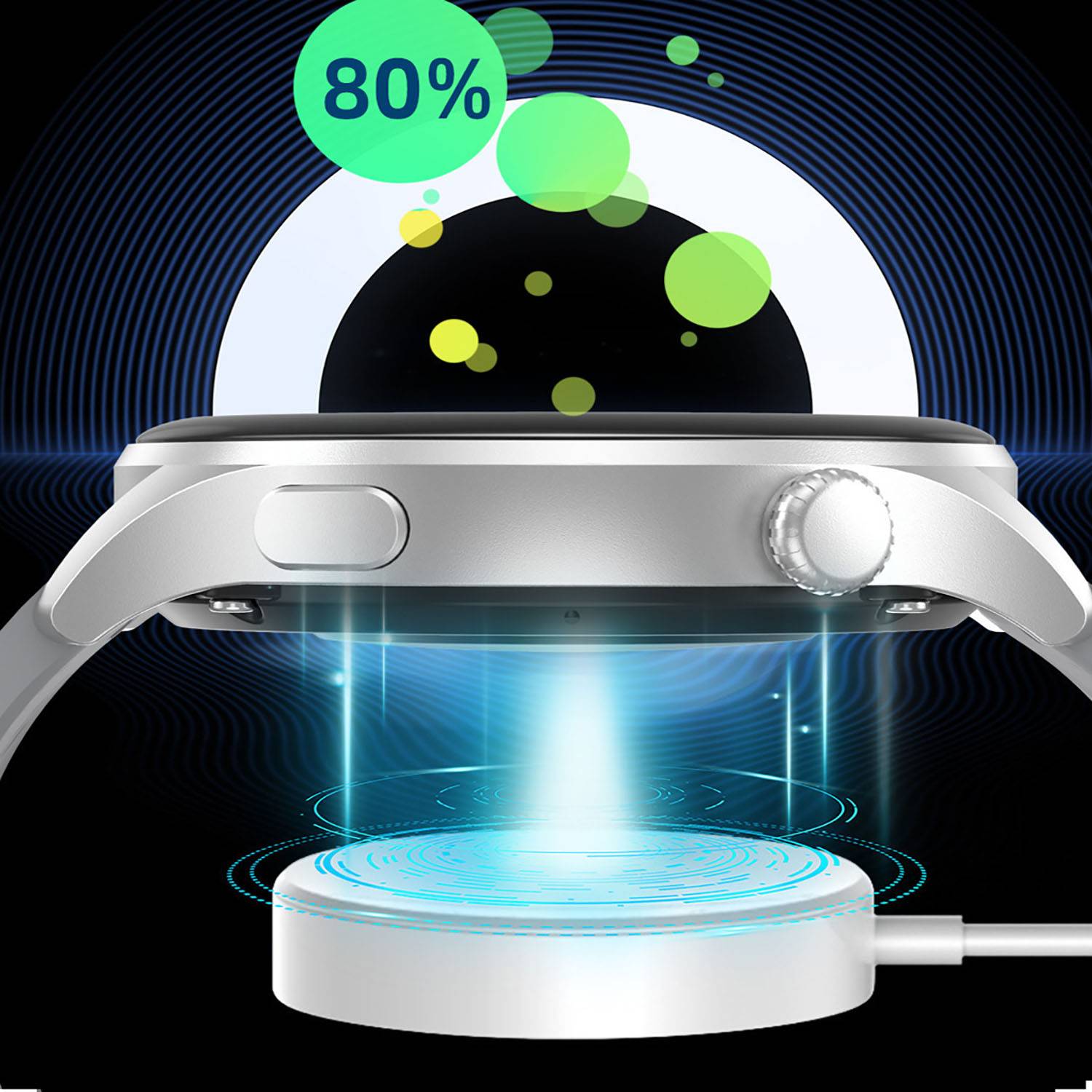 Circular Dial Heart Rate Activity Tracking Smartwatch 3