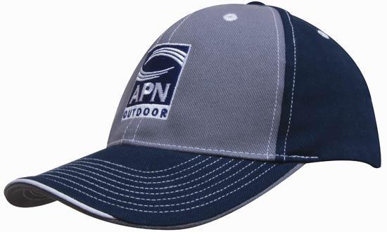 Brushed Heavy Cotton Two Tone Cap with Contrasting Stitching and Open Lip Sandwich 2