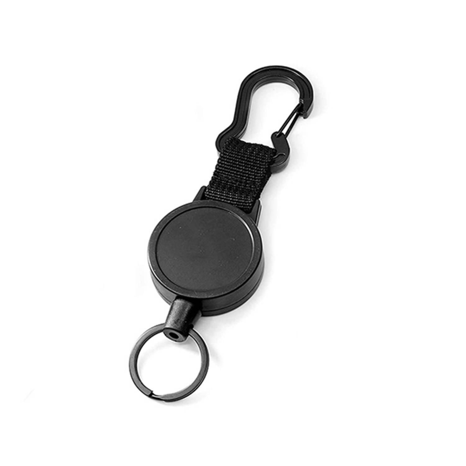 Retractable Wire Rope Black High Stretch Keychain 2