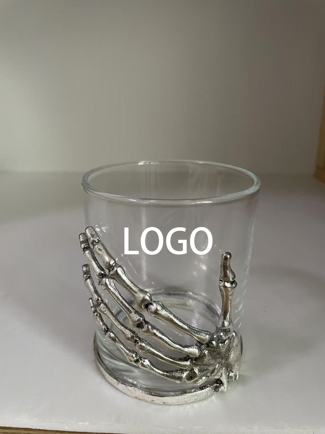Silver Skull Hand Candle Holder 2