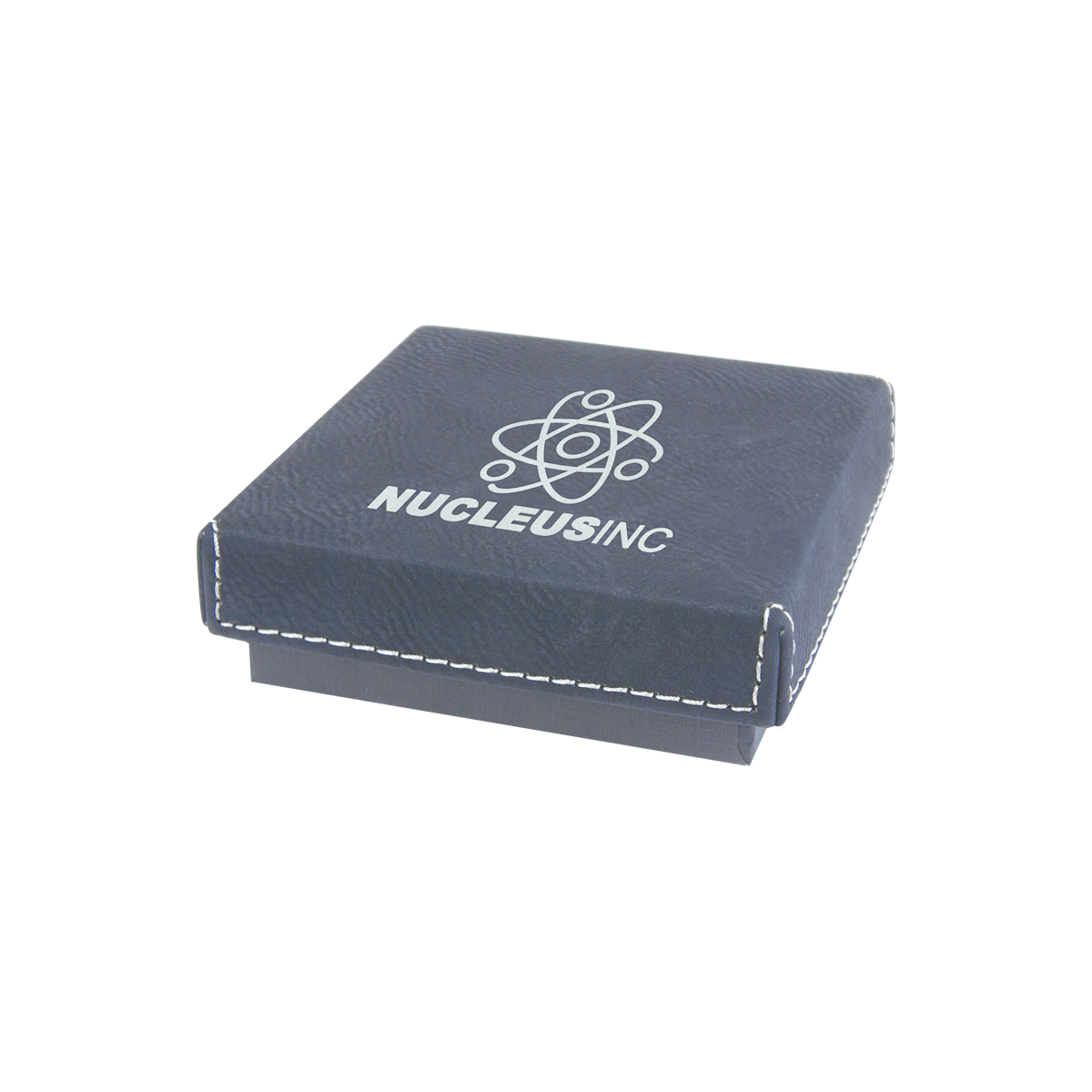 3 1/2" x 3 1/2" Black/Silver Leatherette Medal Box