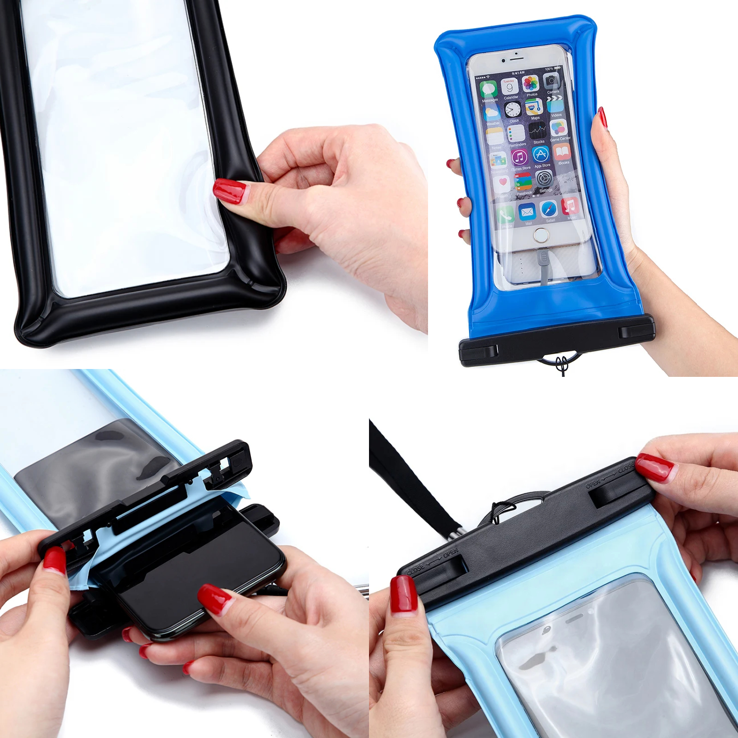 IPX8 Waterproof Floating Smartphone Pouch with Lanyard 6