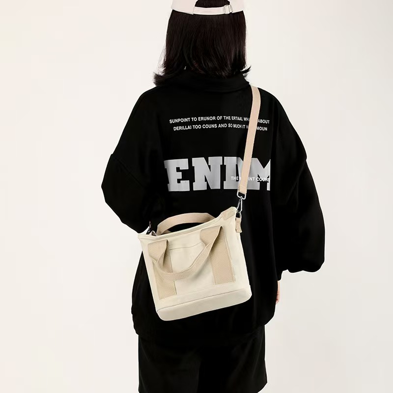 Versatile Canvas Tote Bag With Shoulder Strap For Teenager & College 6