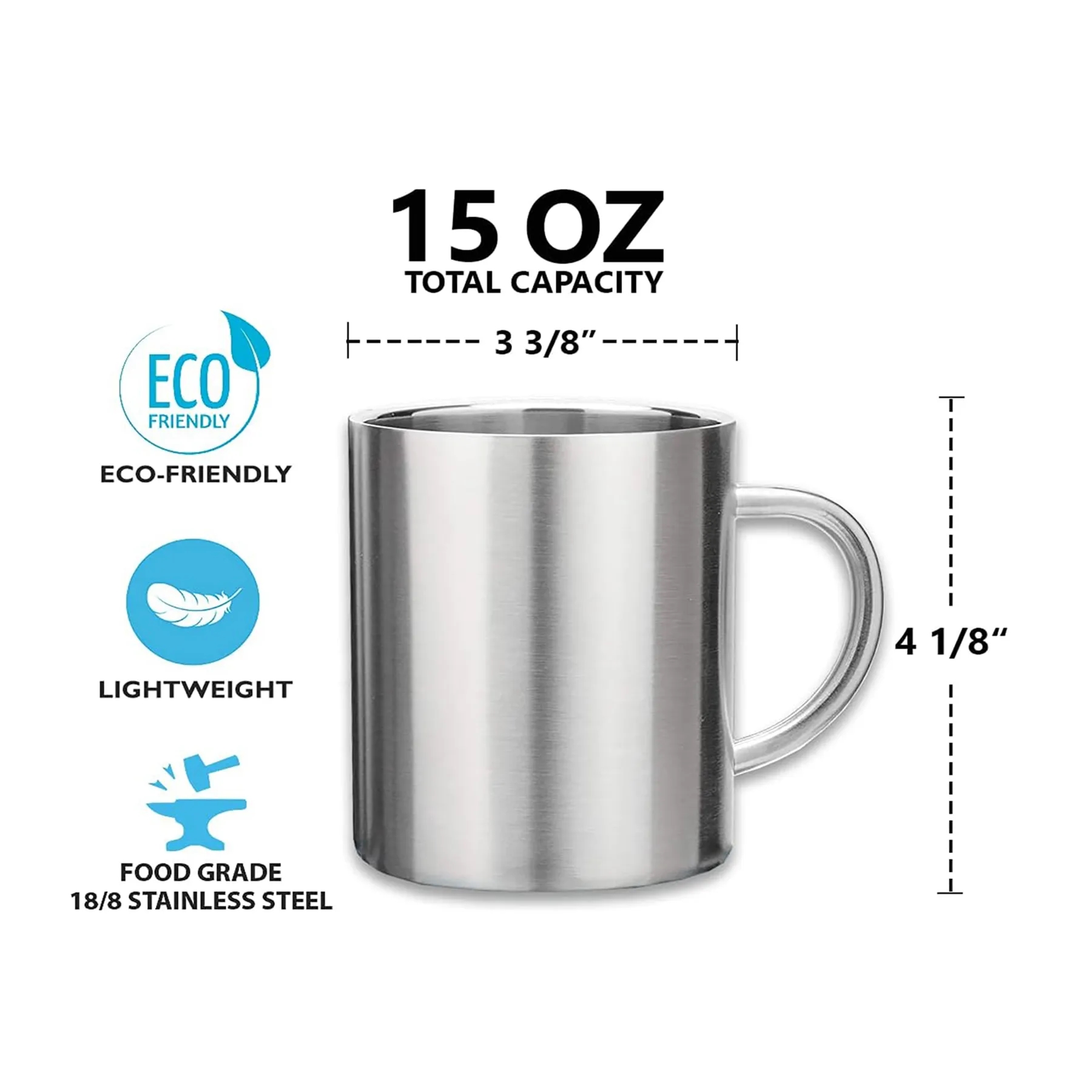 11oz Stainless Steel Coffee Mug with Handle 2