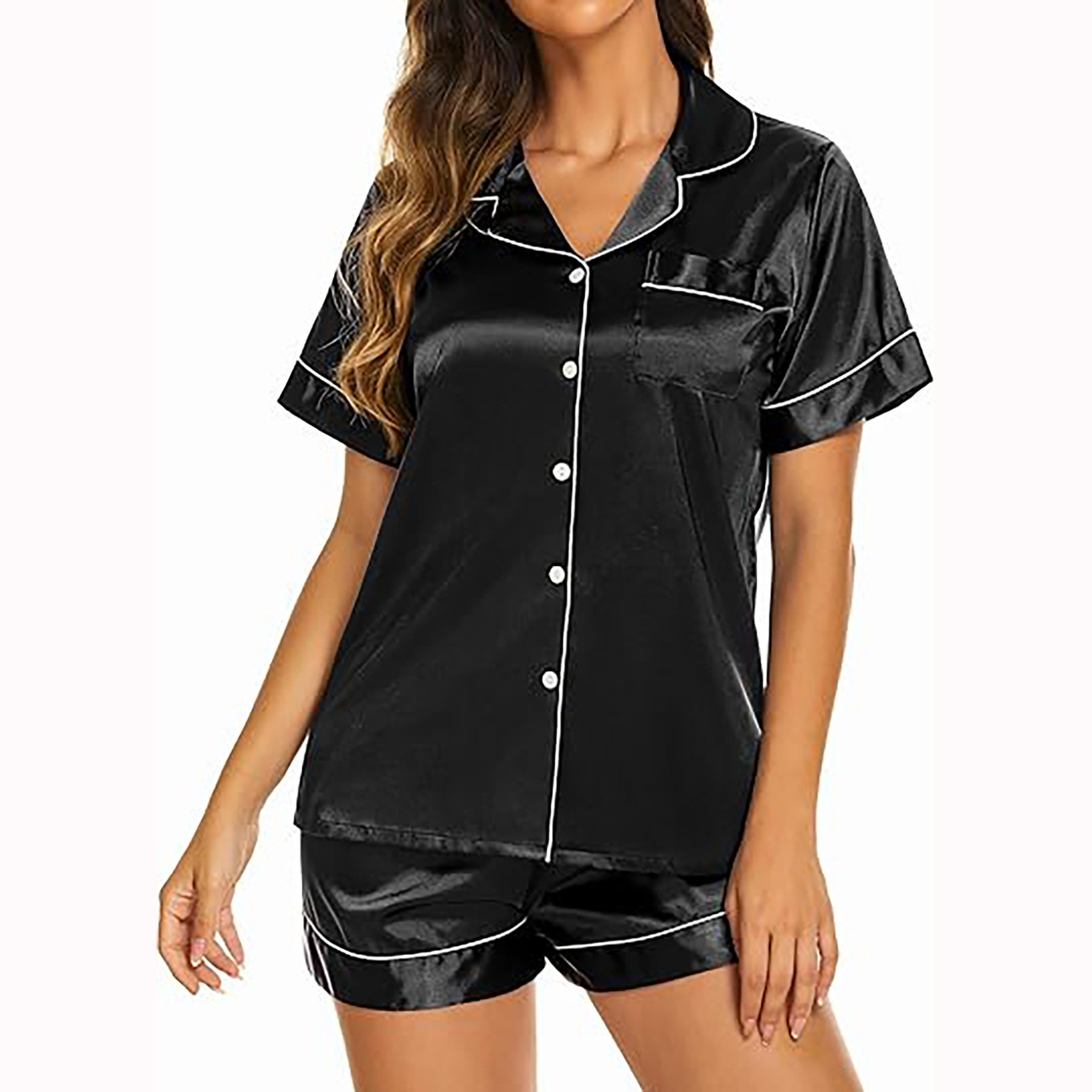 Womens Satin Silk Pajamas Set 3
