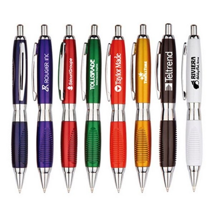 Promotional Rubber Grip Custom Logo Imprint Pen 2