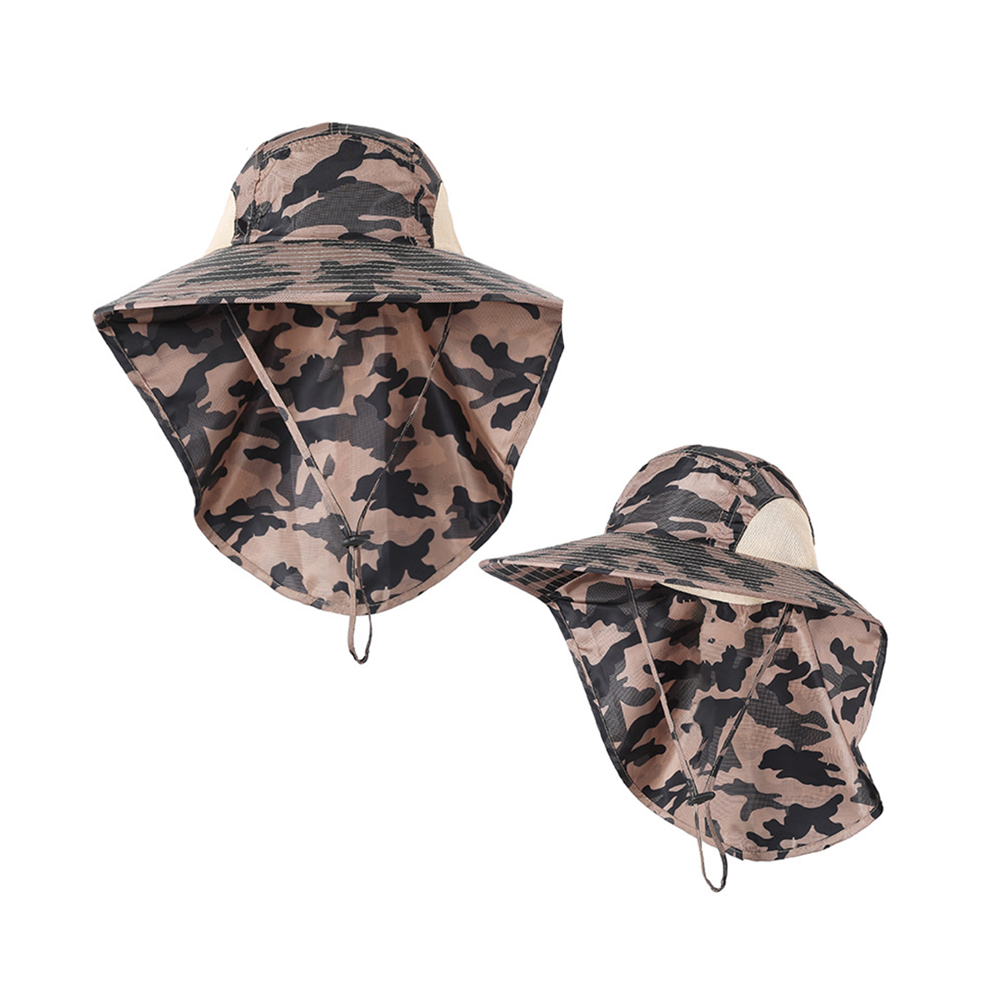 Wide Brim Sun Shield Hat With Neck Flap 15