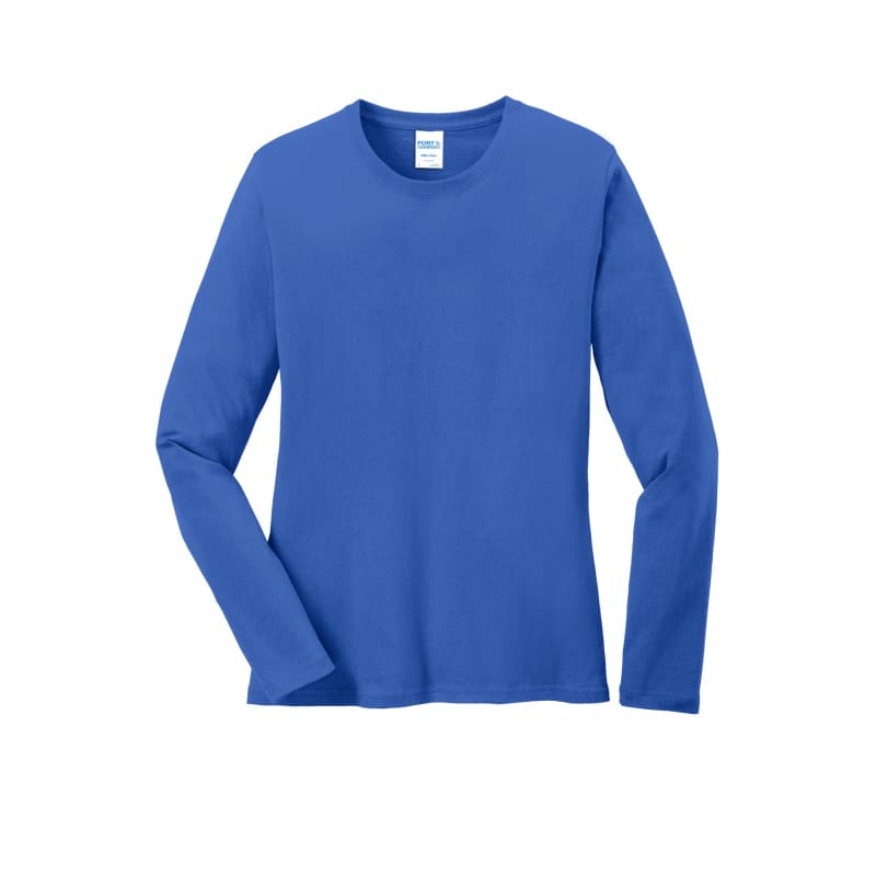 Port & Company Women's Long Sleeve Core Cotton Tee. 104