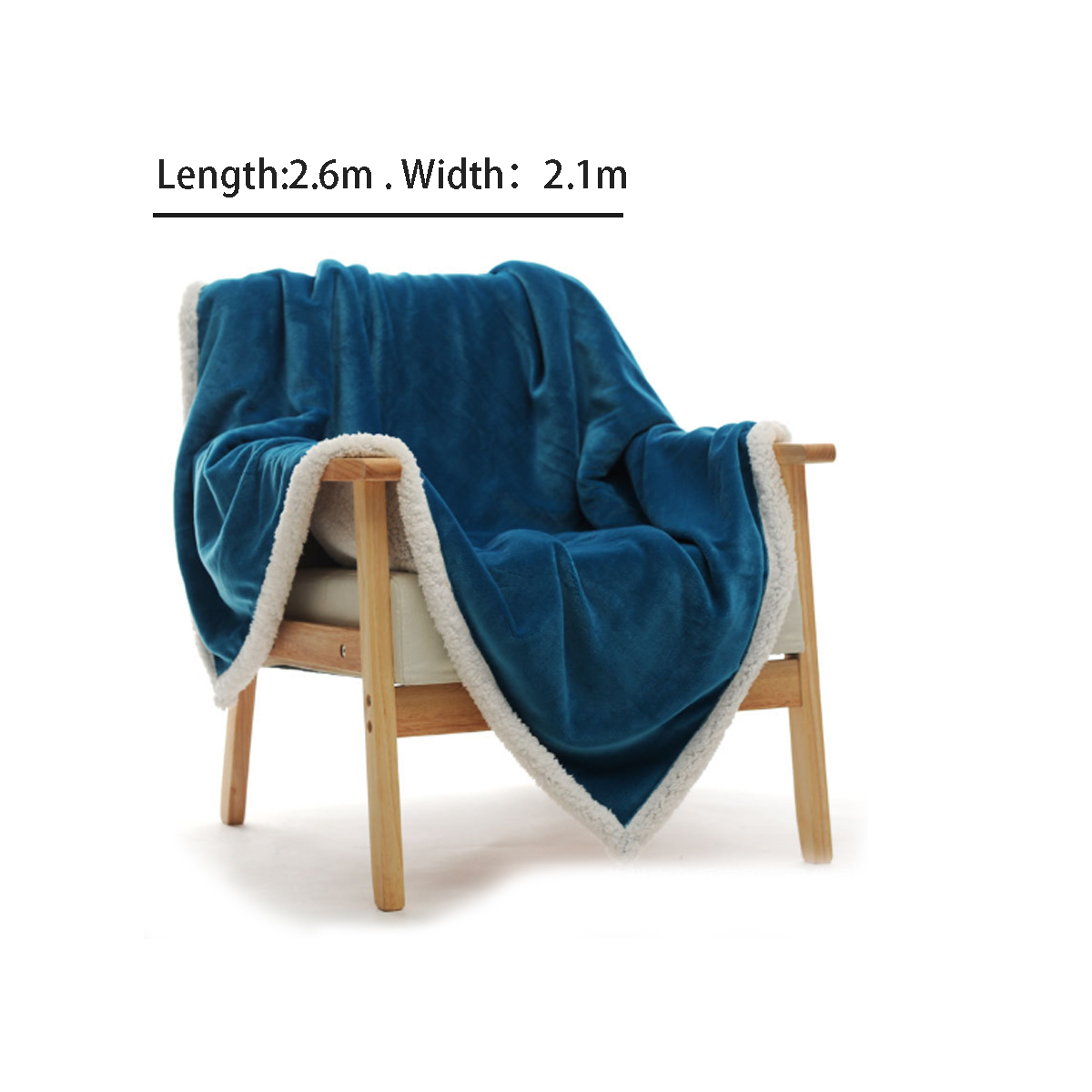 Two-Tone Sherpa Fleece Blanket with Soft Reversible Design 3