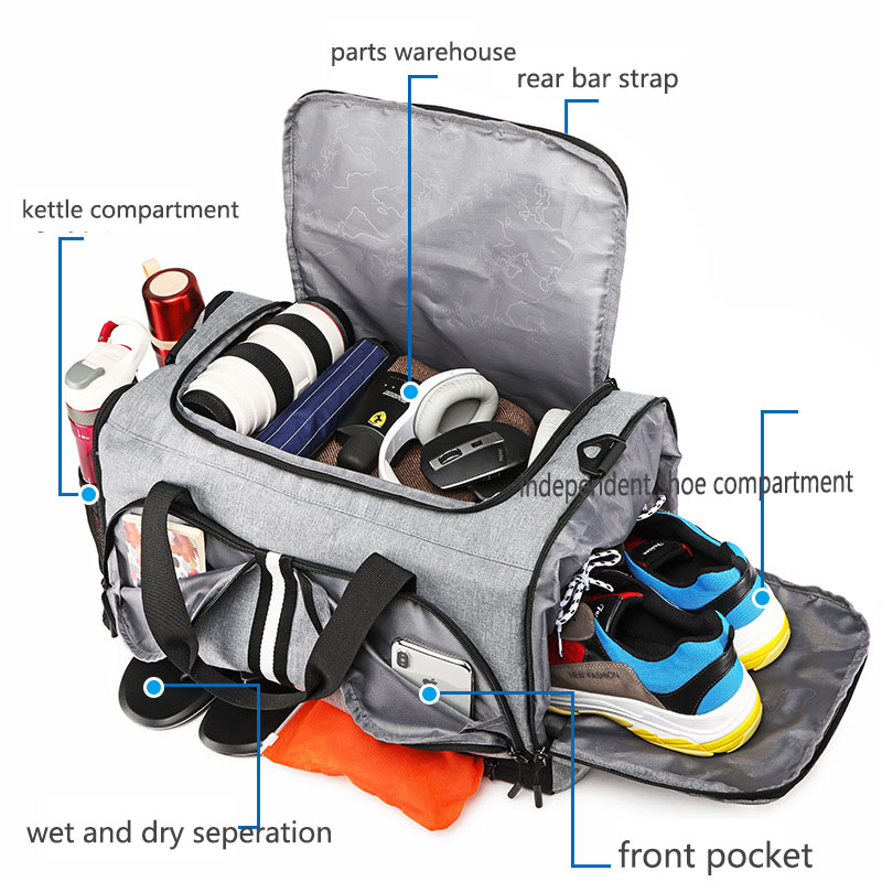 Sports Gym Bag / Wet Pocket And Shoes Compartment 7