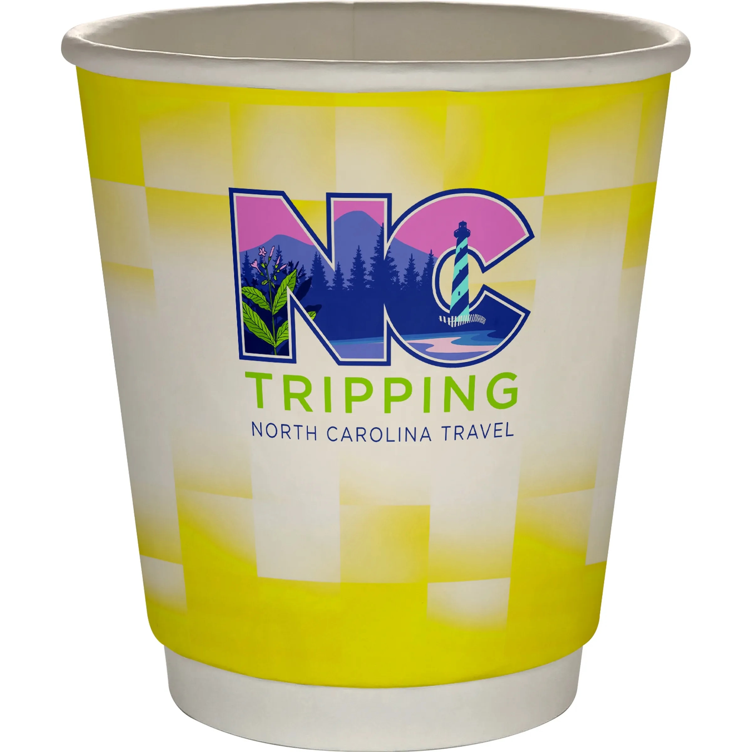 10 oz Full Color Shaded Checkers Insulated Paper Cup 5
