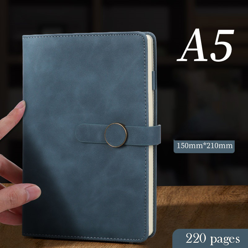 A5 PU Leather Hardcover Notepad W/Round Metal Buckle 12