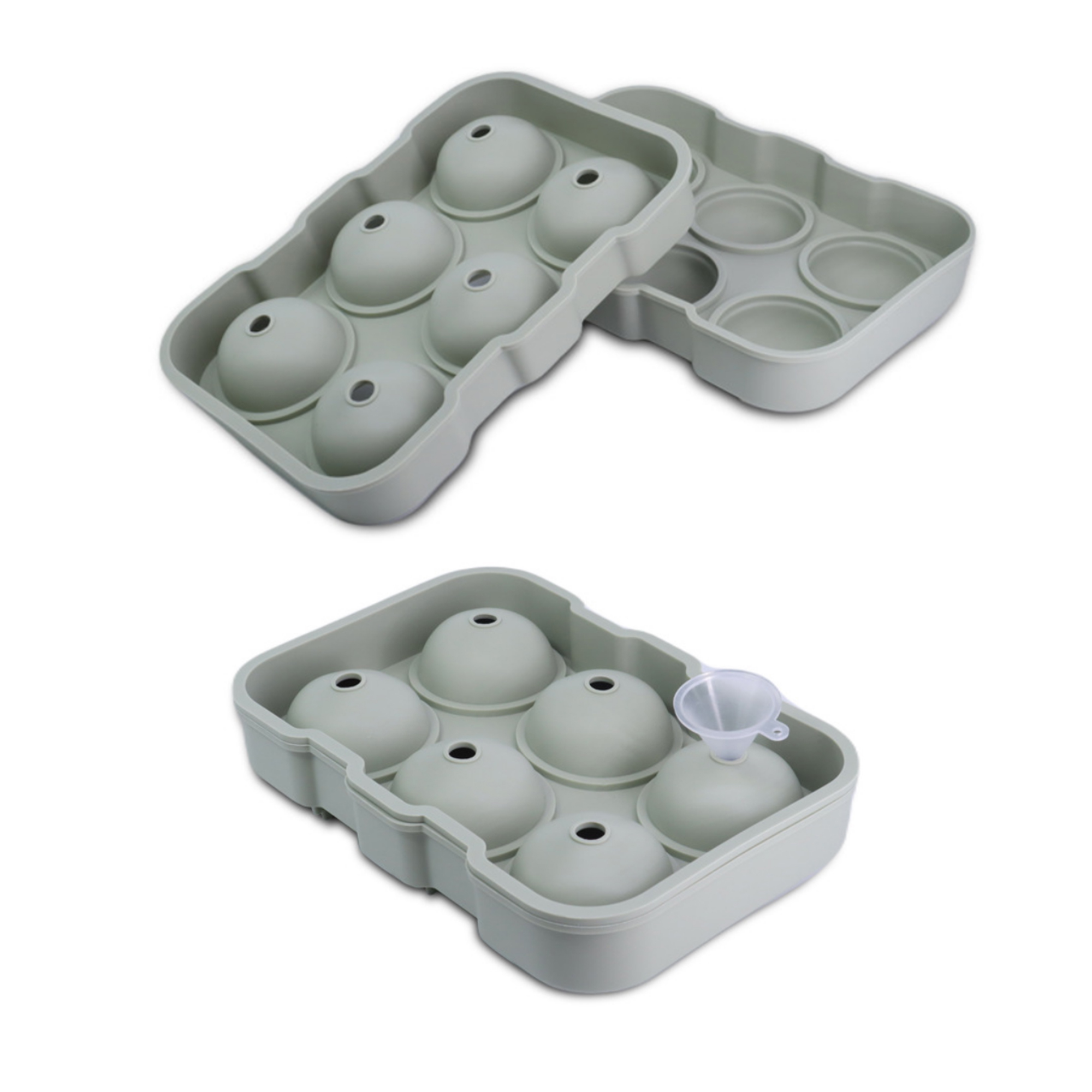 MOQ 50 PCS Durable Silicone Ball Shaped Ice Tray 3