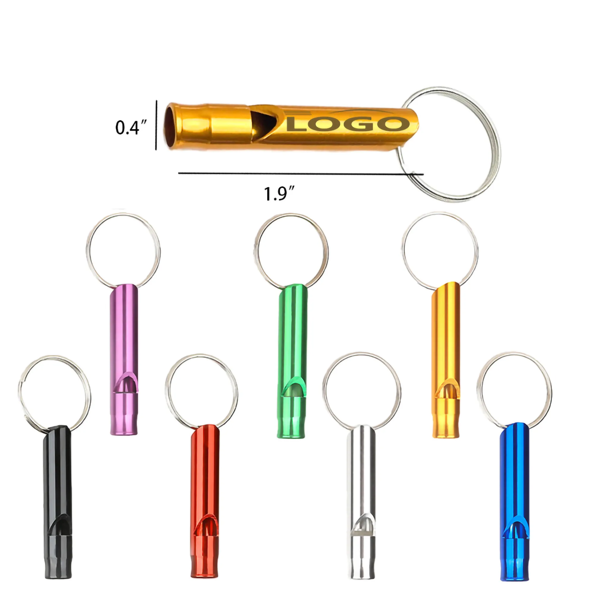 Outdoor Aluminum Whistle Key Chain 2