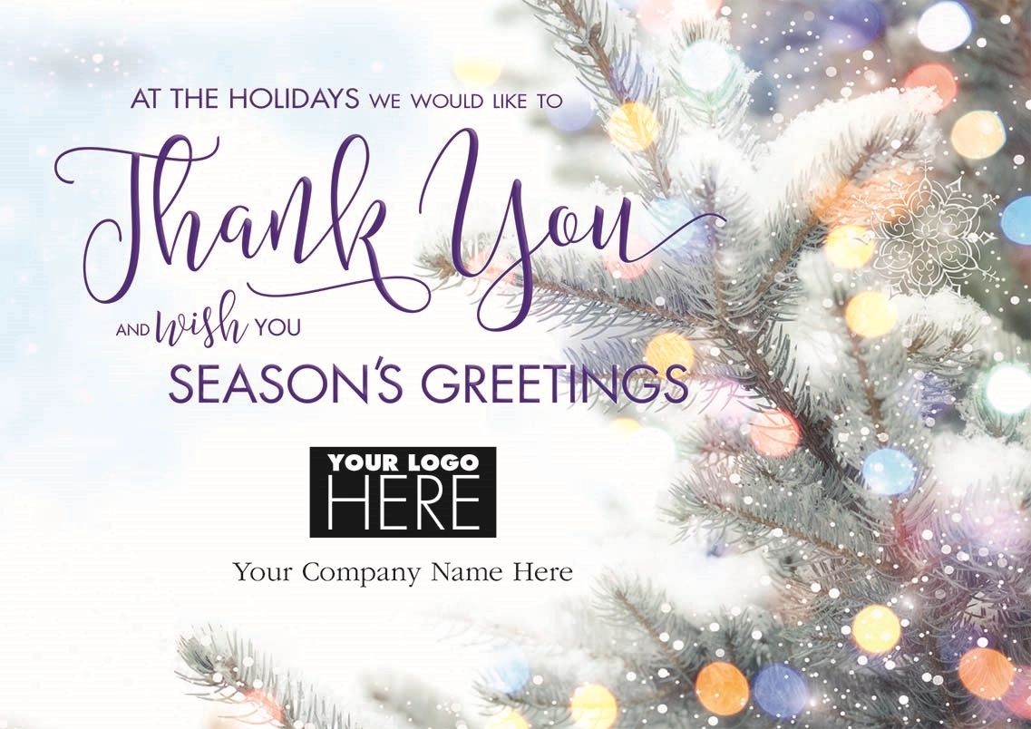 Glowing Thanks Holiday Logo Cards 2