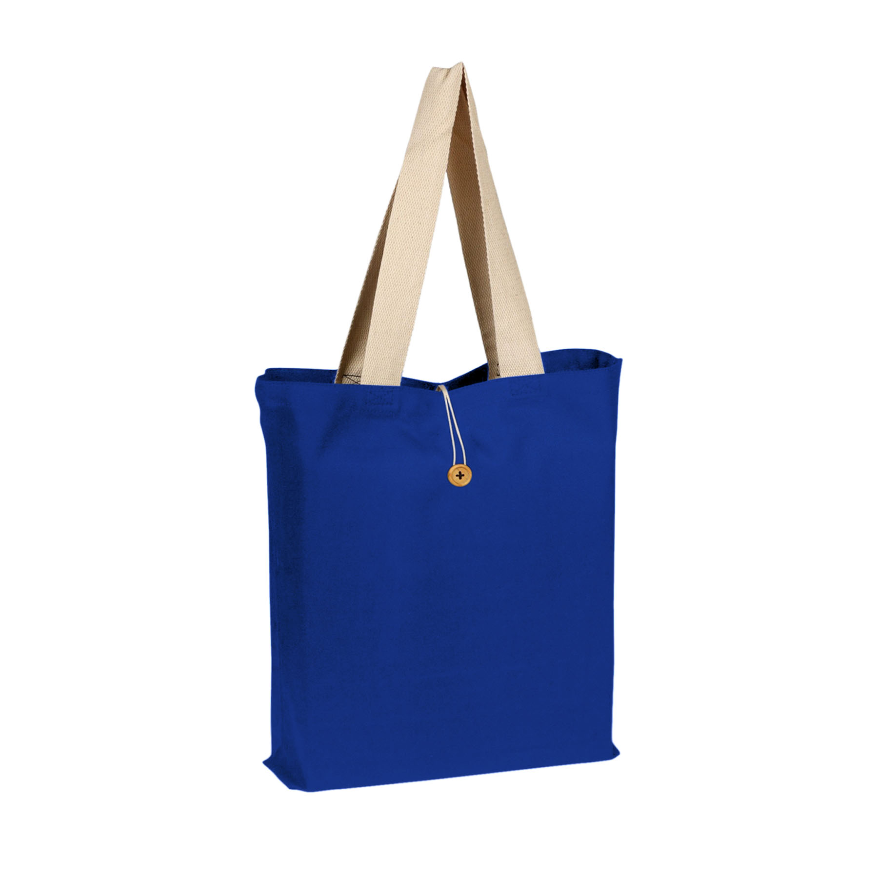 12oz. 100% Cotton Colored Button-Up Canvas Tote w/Natural Handle 7