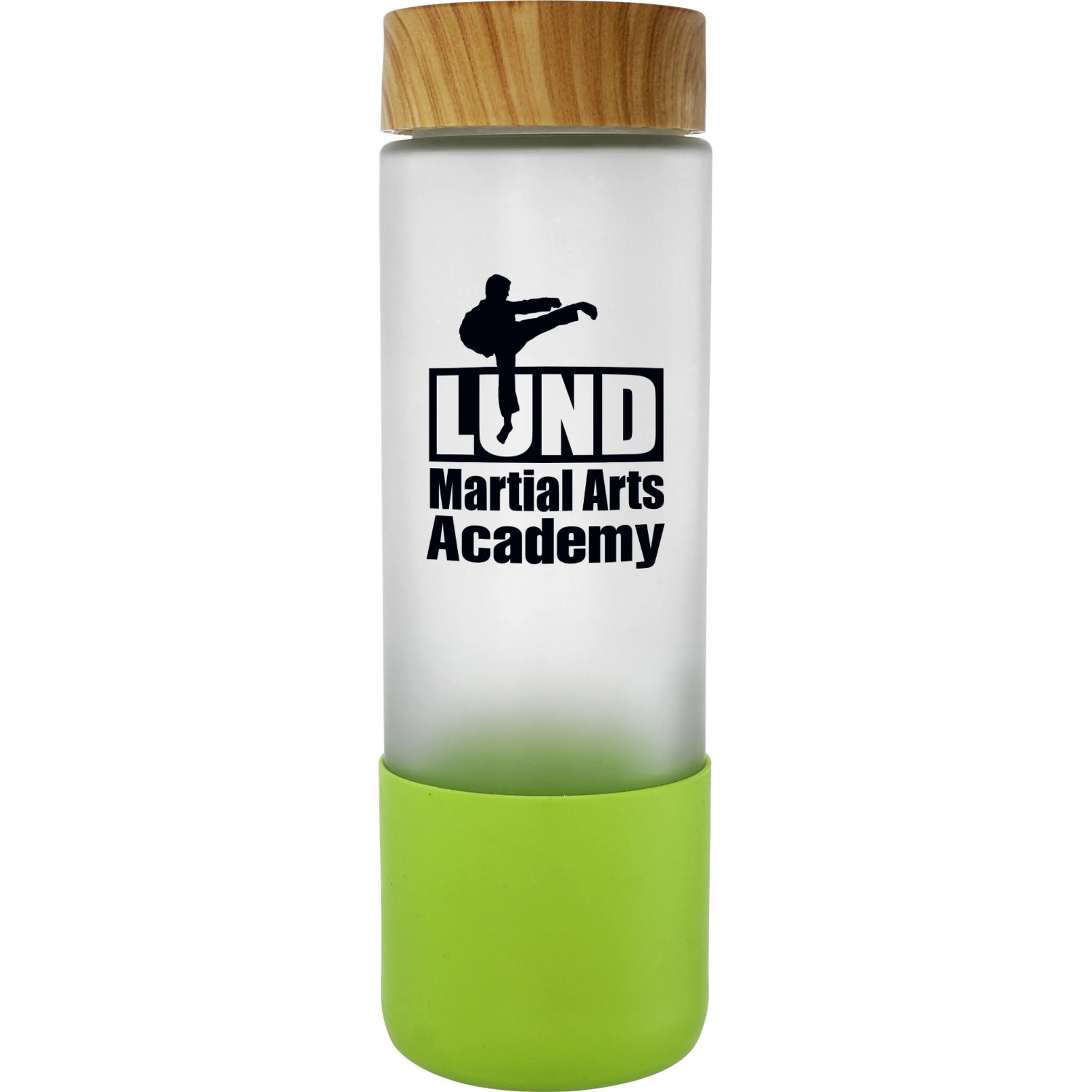 Bamboo Pattern 22 oz. Frosted Glass Grip Bottle 4
